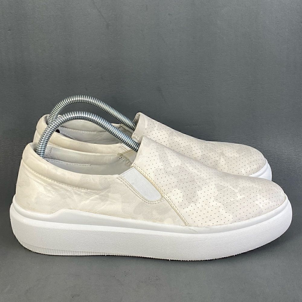 Trask Lorene Perf White Camo Slip on Sneaker shoe womens size 9